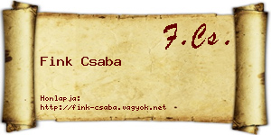 Fink Csaba névjegykártya